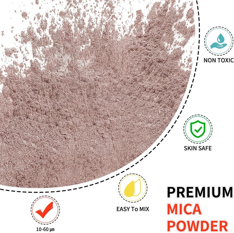 Yipoyilo Mica Powder - 100g Mica Powder for Epoxy Resin - Metallic Color Pigment for Resin, Soap, Bath Bombs, Eye Shadow, Nails, DIY Crafting Projects etc. (Coffee) - Image 2